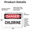 Signmission Chlorine Danger Sign, Vinyl Decal, 14in W x 10in L, 2PK OS-2PACK-DS-D-1014-L-19278 - alternate 5